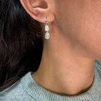 14K White Gold Lab Grown Diamond Drop Earrings 3.55ct