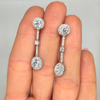 14K White Gold Lab Grown Diamond Drop Earrings 3.56ct