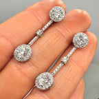 14K White Gold Lab Grown Diamond Drop Earrings 3.56ct