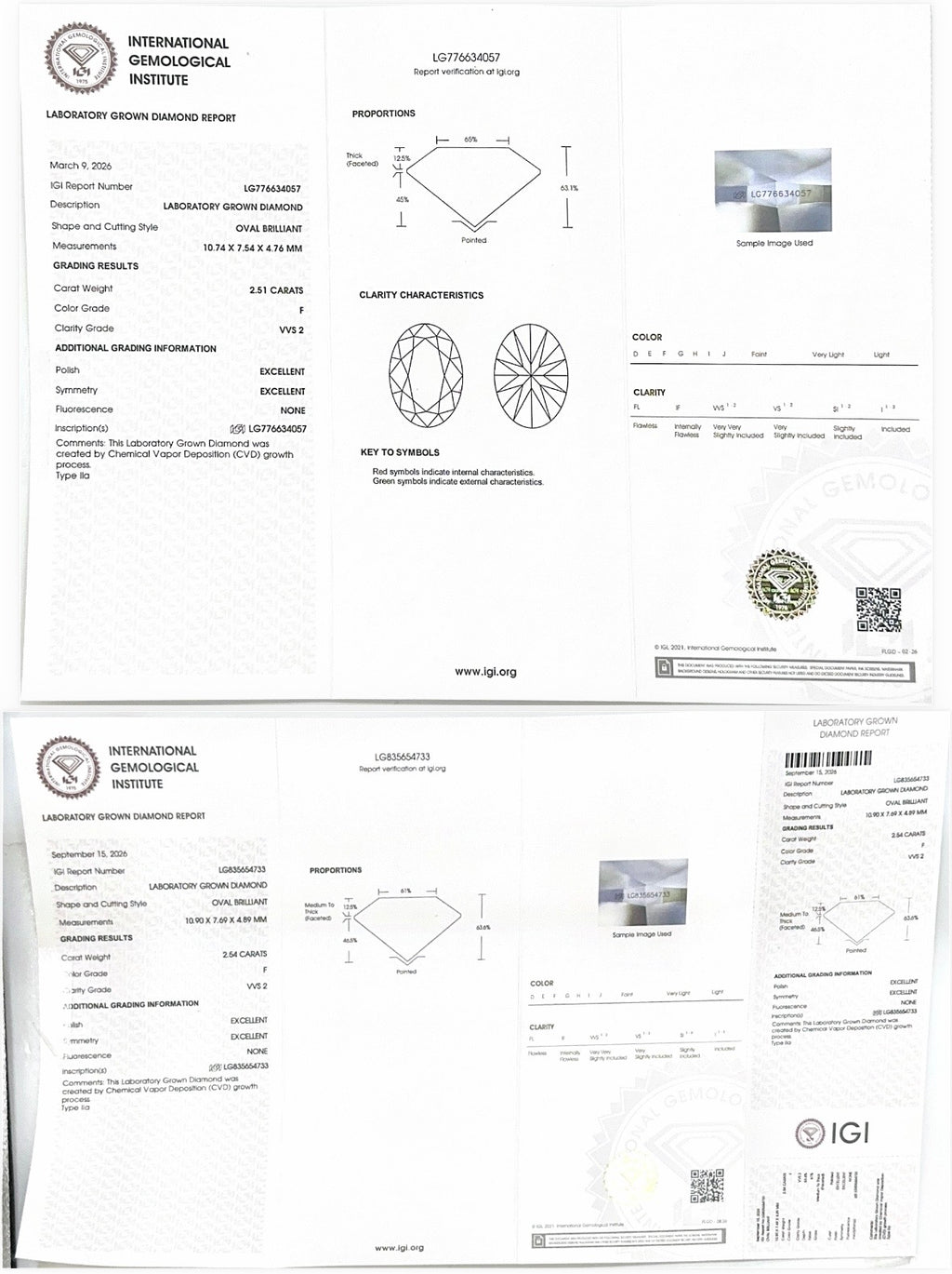 14K White Gold 5.05 Ct Total, Oval Lab-Grown Diamond Stud Earrings – IGI Certified