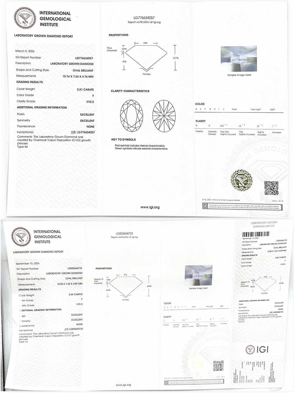 14K White Gold 5.05 Ct Total, Oval Lab-Grown Diamond Stud Earrings – IGI Certified