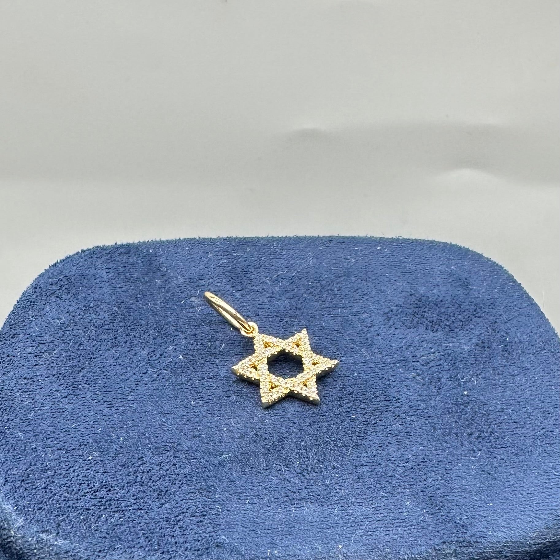 14K Yellow Gold 0.12CT Diamond Star of David Pendant