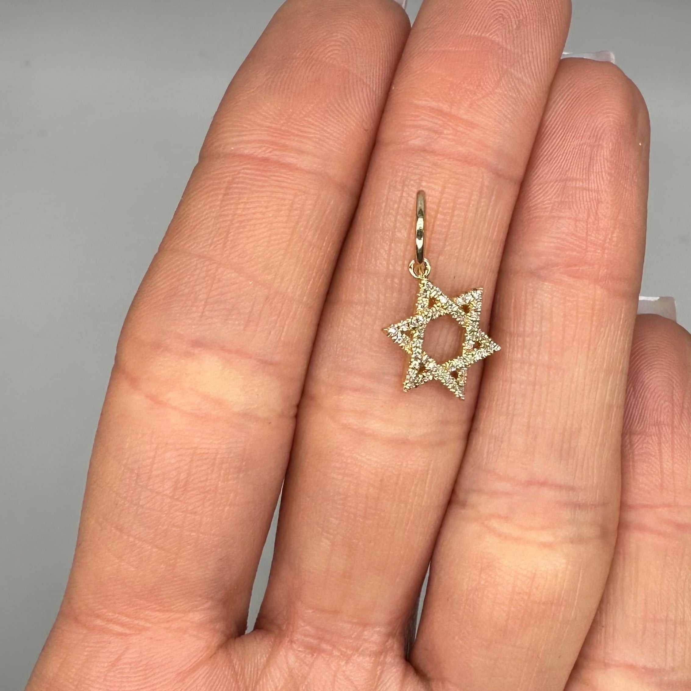14K Yellow Gold 0.12CT Diamond Star of David Pendant