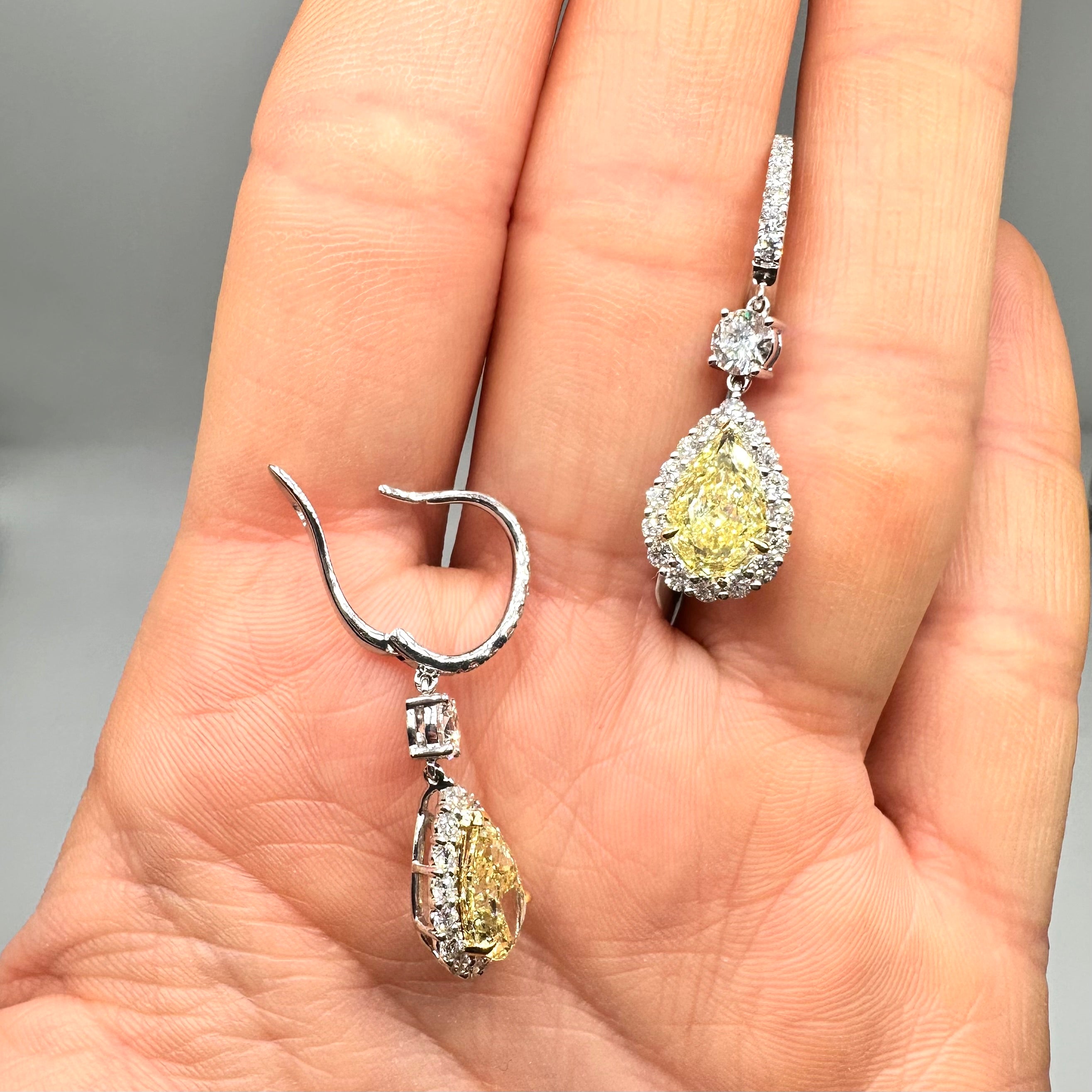14K White Gold Earrings with 5.42ct Lab Grown Diamonds