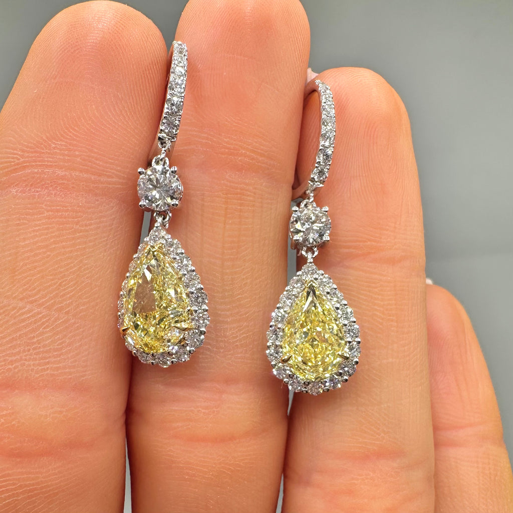14K White Gold Earrings with 5.42ct Lab Grown Diamonds