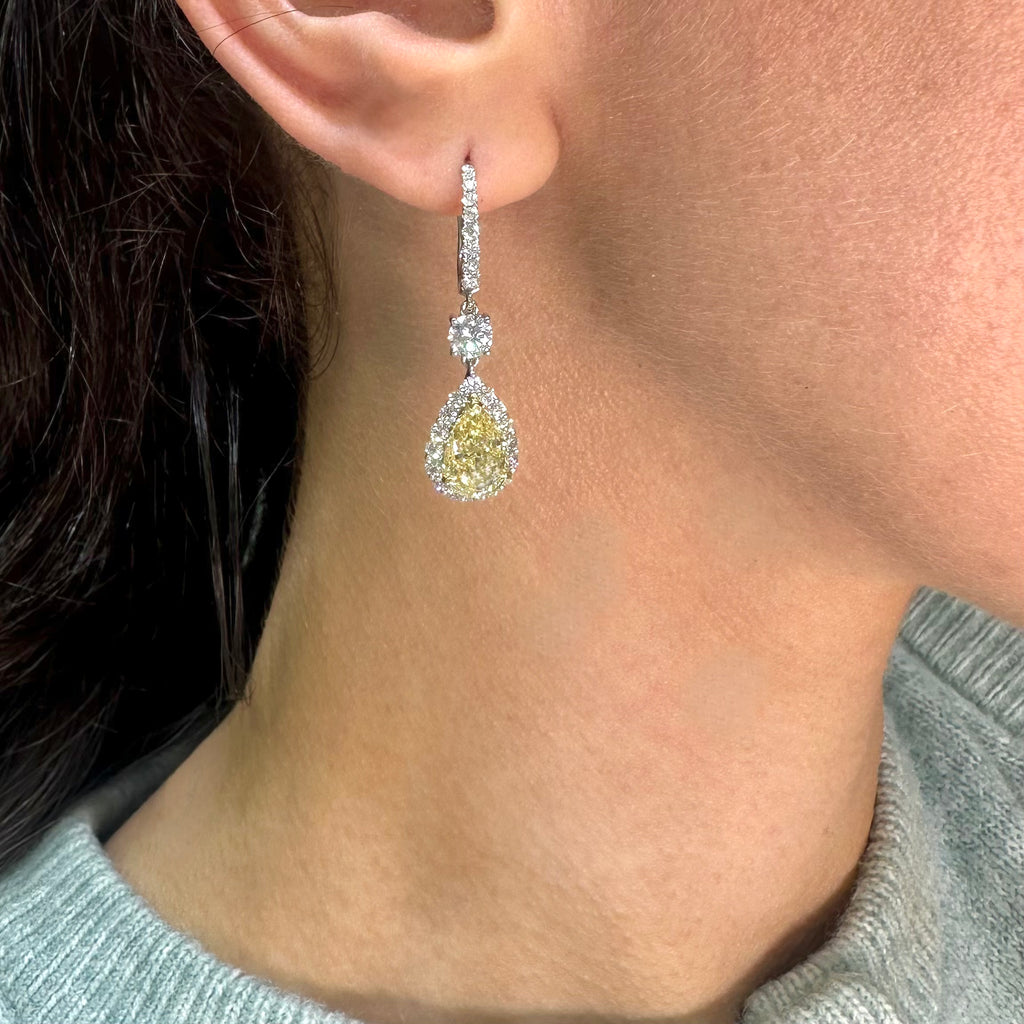 14K White Gold Earrings with 5.42ct Lab Grown Diamonds