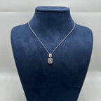14K White Gold 0.31CT Diamond Pendant Necklace – Round & Baguette Diamonds DC-N14043-2