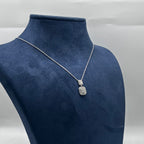 14K White Gold 0.31CT Diamond Pendant Necklace – Round & Baguette Diamonds DC-N14043-2