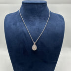 14K White Gold Pear & Round Diamond Pendant Necklace – 1.35CT GJJJ
