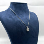 14K White Gold Pear & Round Diamond Pendant Necklace – 1.35CT GJJJ