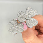 18K White Gold Diamond Flower Ring – 3.26CT Diamonds DR127 GZGJ