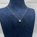 14K White Gold Bezel-Set Round Diamond Pendant Necklace – 0.66 CT DP009 STJ