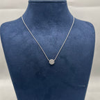 14K White Gold Round Diamond Halo Pendant Necklace – 0.45CT ZTJ