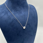 14K White Gold Round Diamond Halo Pendant Necklace – 0.45CT ZTJ