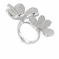 18K White Gold Diamond Flower Ring – 3.26CT Diamonds DR127 GZGJ