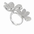 18K White Gold Diamond Flower Ring – 3.26CT Diamonds DR127 GZGJ