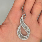 14K White Gold Diamond Teardrop Pendant Necklace – 2.20CT Diamonds DP043 GNJJ