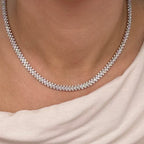 14K Yellow Gold  Diamond Tennis Necklace