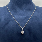 14K White Gold Round Diamond Halo Pendant Necklace – 0.75CT DP0031 INJJ