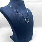 18K White Gold Emerald & Diamond Pendant Necklace – 0.79CT Total Gemstone Weight EMDN027 IIJJ