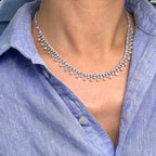 18K White Gold 12.78 CT Diamond Necklace DN047 IIJJJ