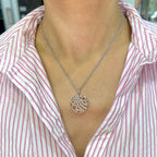 18K White Gold & Rose Gold Diamond Pendant Necklace | 0.57 CT | Triple-Strand 17-Inch Chain IJJJ