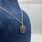 18K White Gold & Rose Gold Diamond Pendant Necklace | 0.57 CT | Triple-Strand 17-Inch Chain IJJJ