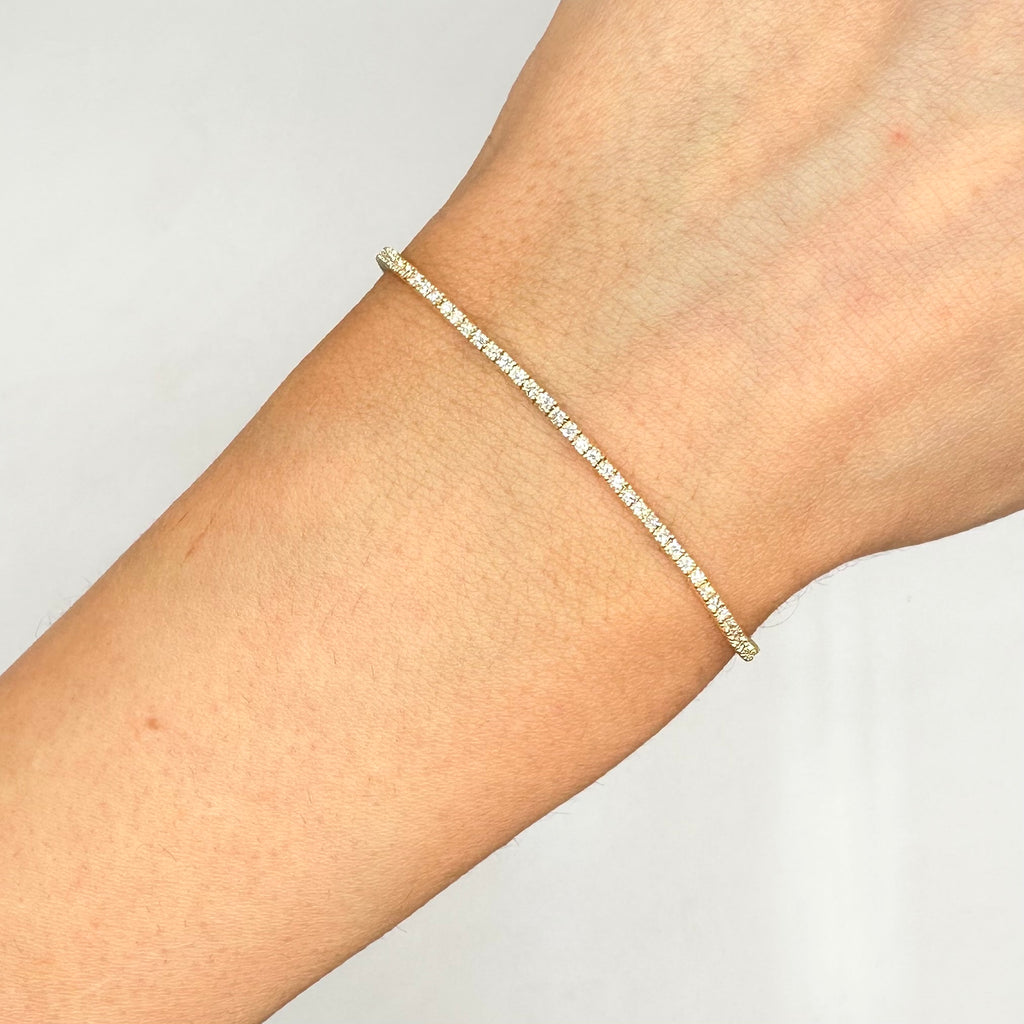 14K Yellow Gold 1.03ct Diamond Tennis Bracelet J10312 LJJ