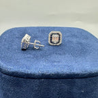 14K White Gold Diamond & Sapphire Earrings SDER037 AZJ