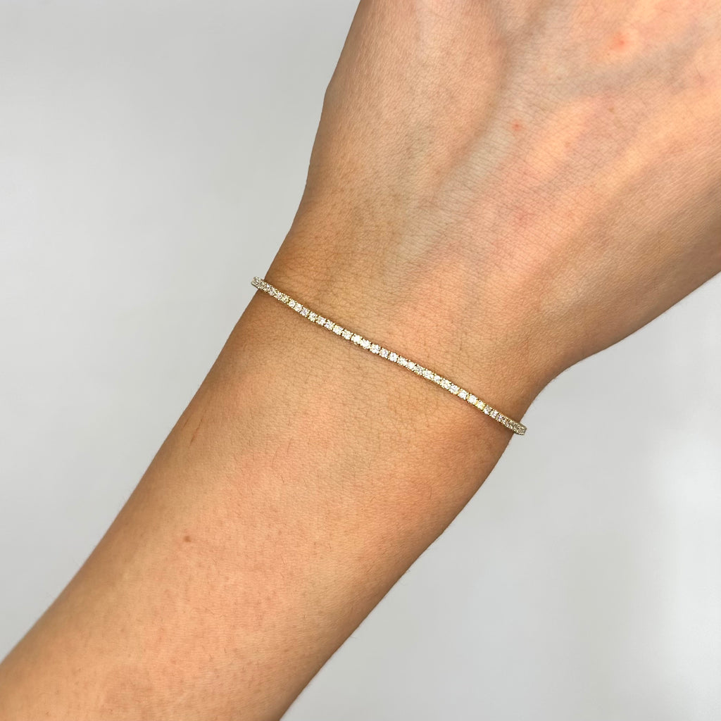 14K Yellow Gold 1.03ct Diamond Tennis Bracelet J10312 LJJ
