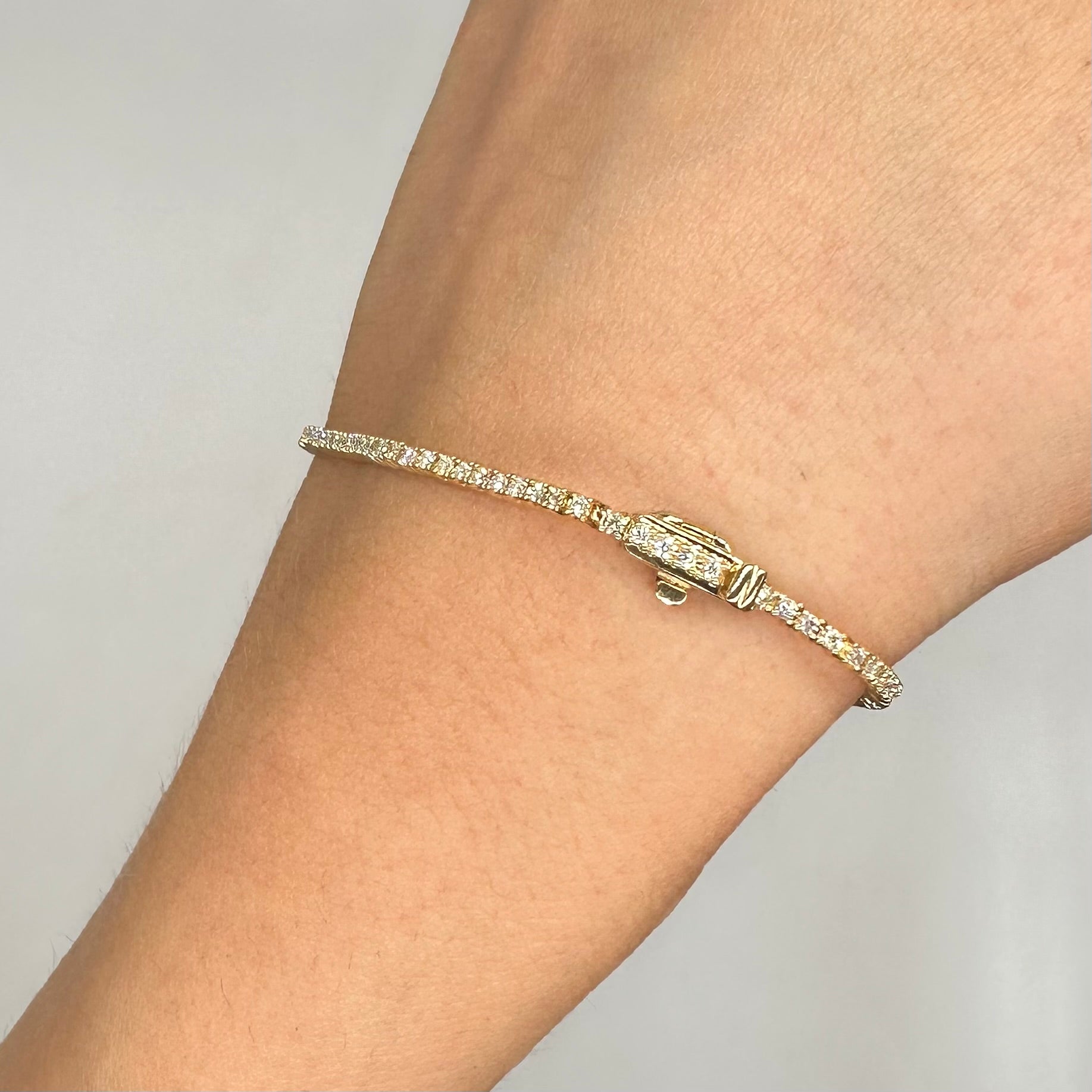 14K Yellow Gold 1.03ct Diamond Tennis Bracelet J10312 LJJ