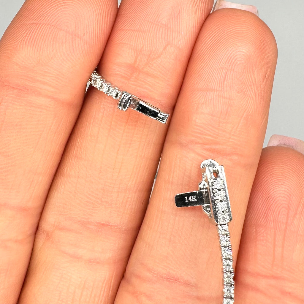 14K White Gold Diamond Tennis Bracelet – 1.01ct  J10133 LJJ