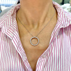 14K White Gold Circle of Love/Life Diamond Pendant Necklace – 1.52CT INJJ