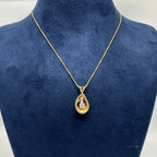 14K Yellow Gold Round Diamond Pendant Necklace – 0.40 CT TJJ