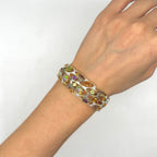 14K Yellow Gold Multi-Gemstone Open Cuff Bracelet  DC-BNG11682-12