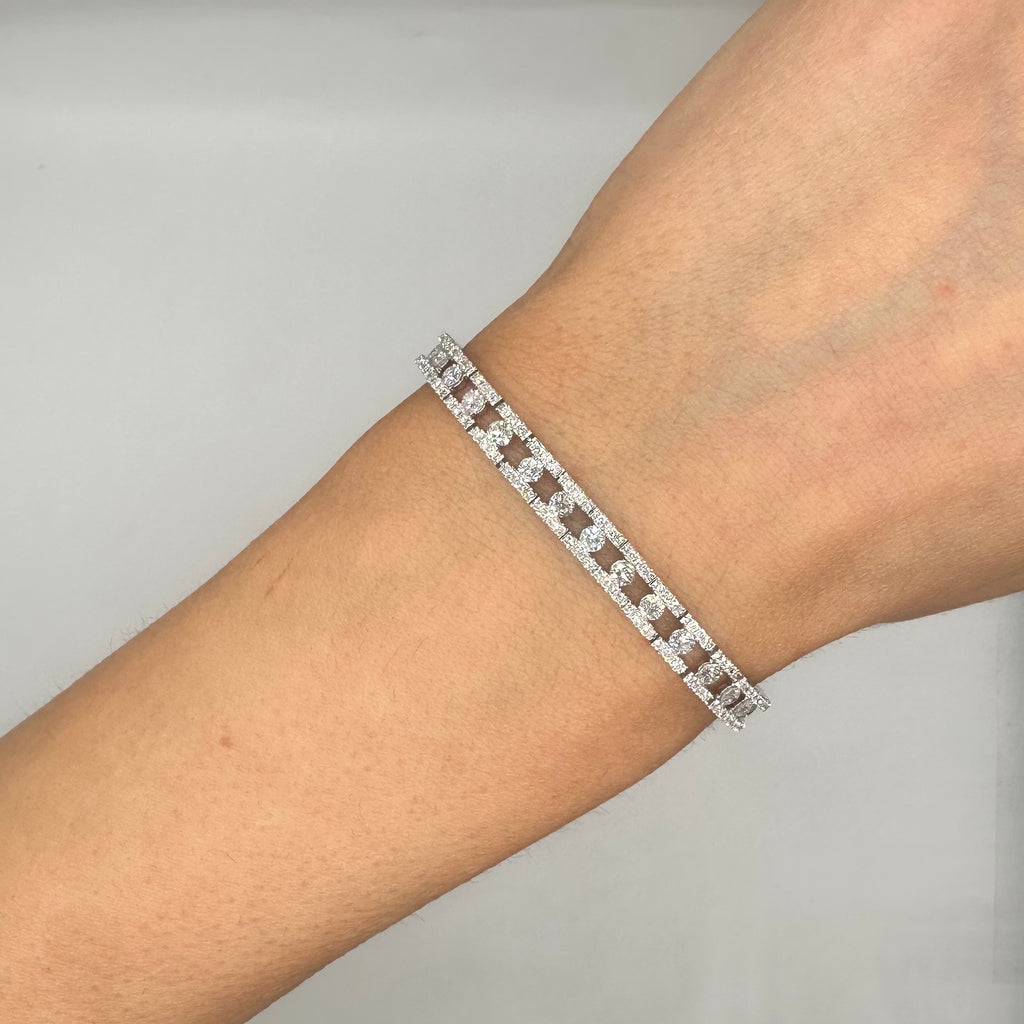 18K White Gold Diamond Bracelet – 4.51CT Diamonds R11250-2 NAEJ