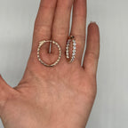 14K Rose Gold 4.50CT Round Diamond Inside-Out Oval Hoop Earrings