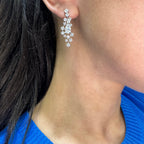 18K White Gold Diamond Drop Earrings – 3.60ct Round & Pear Shape Diamonds GAJJ INJJ
