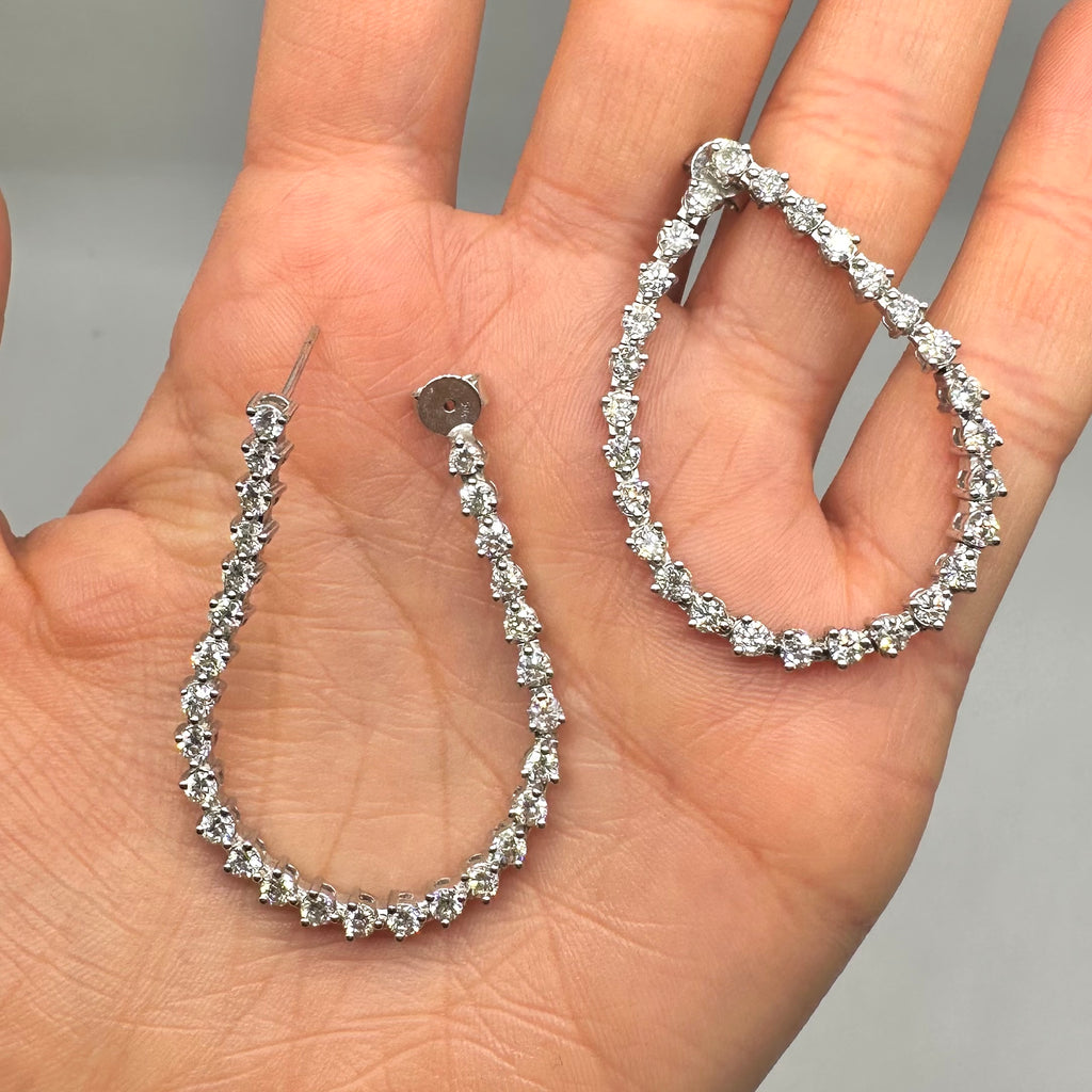 14K White Gold Round Diamond Earrings – 5.20ct DIER0119 NEJJ