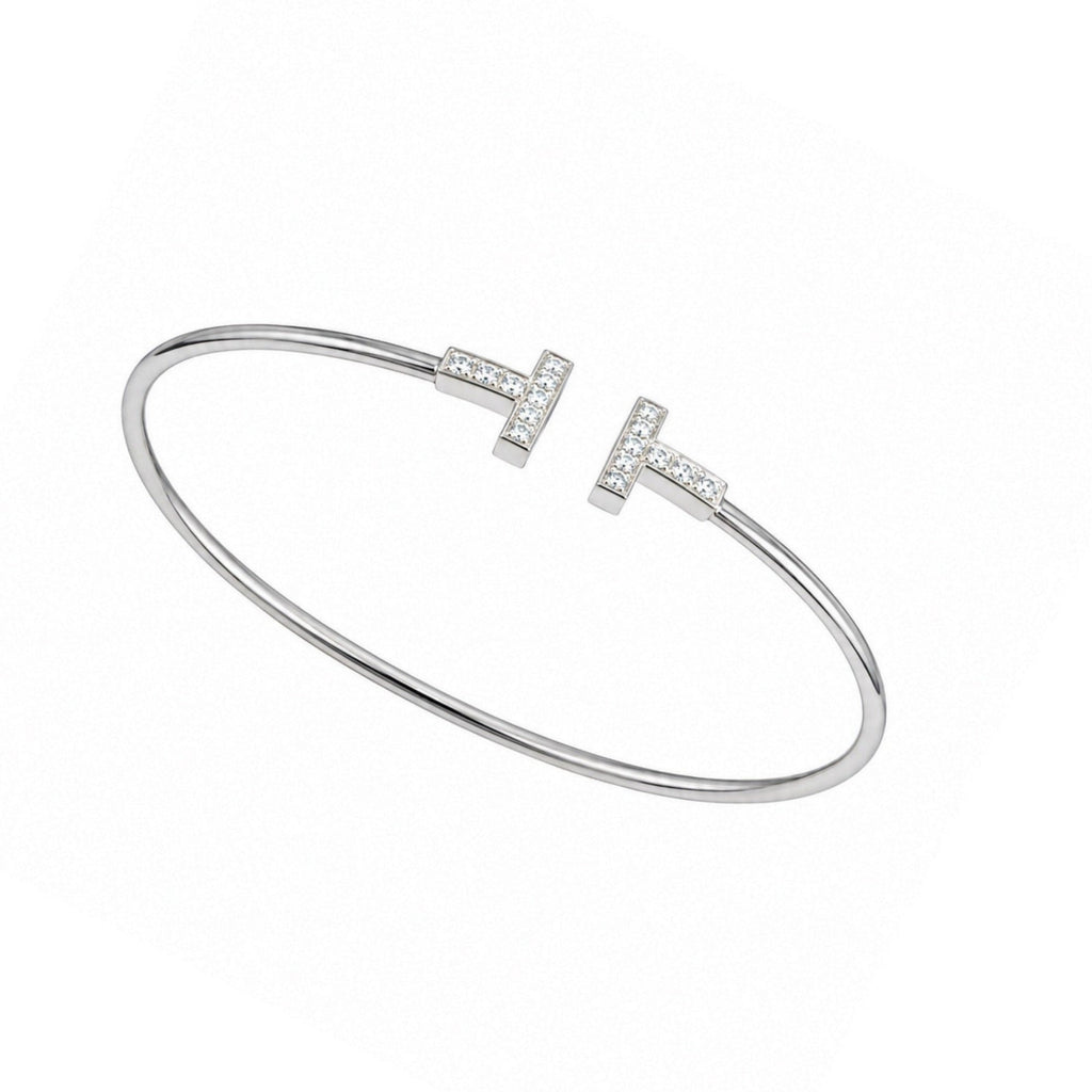 18K White Gold Diamond Cuff Bracelet – 0.20 CT Diamonds DC-BNG12699-9