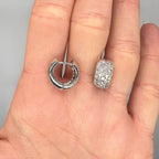 14K White Gold 1.00 CT Diamond Pavé Huggie Hoop Earrings