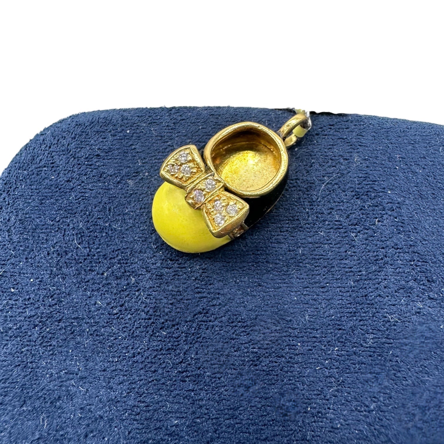 14K Yellow Gold Baby Shoe Pendant with 0.15 CT Natural Diamonds DP014 NAJ YELLOW