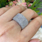 14K White Gold Round Cut Diamond Band Ring – 3.80CT G/VS2 WB331