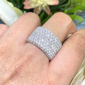 14K White Gold Round Cut Diamond Band Ring – 3.80CT G/VS2 WB331