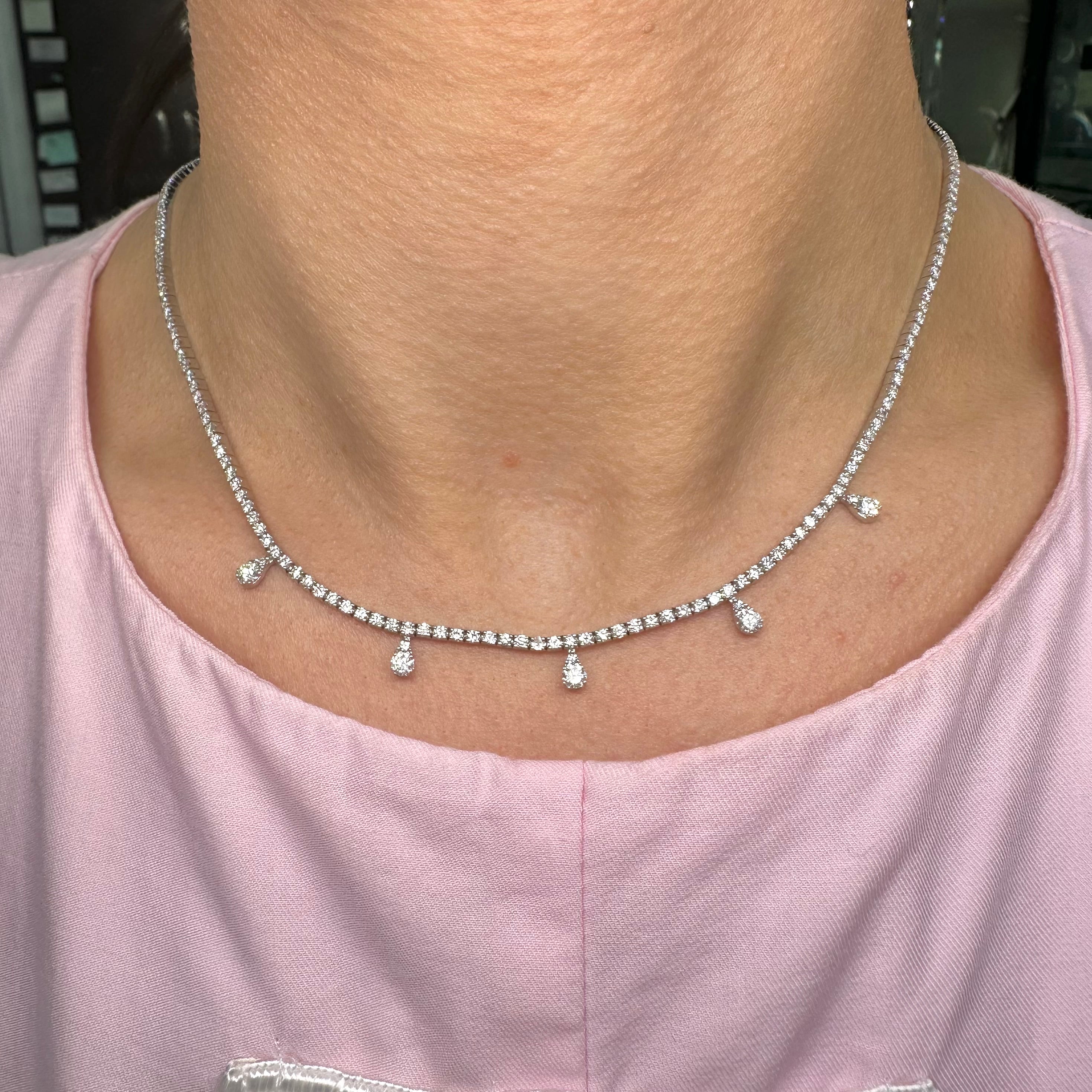 18K White Gold Diamond Necklace – 4.79ct R16832-2
