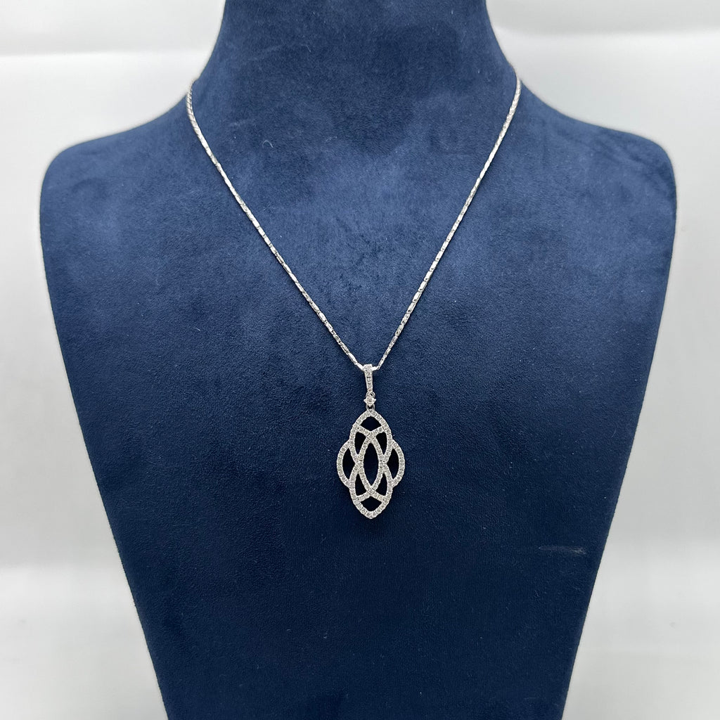 18K White Gold Diamond Necklace – 0.96 CT Diamonds LZT ITJ