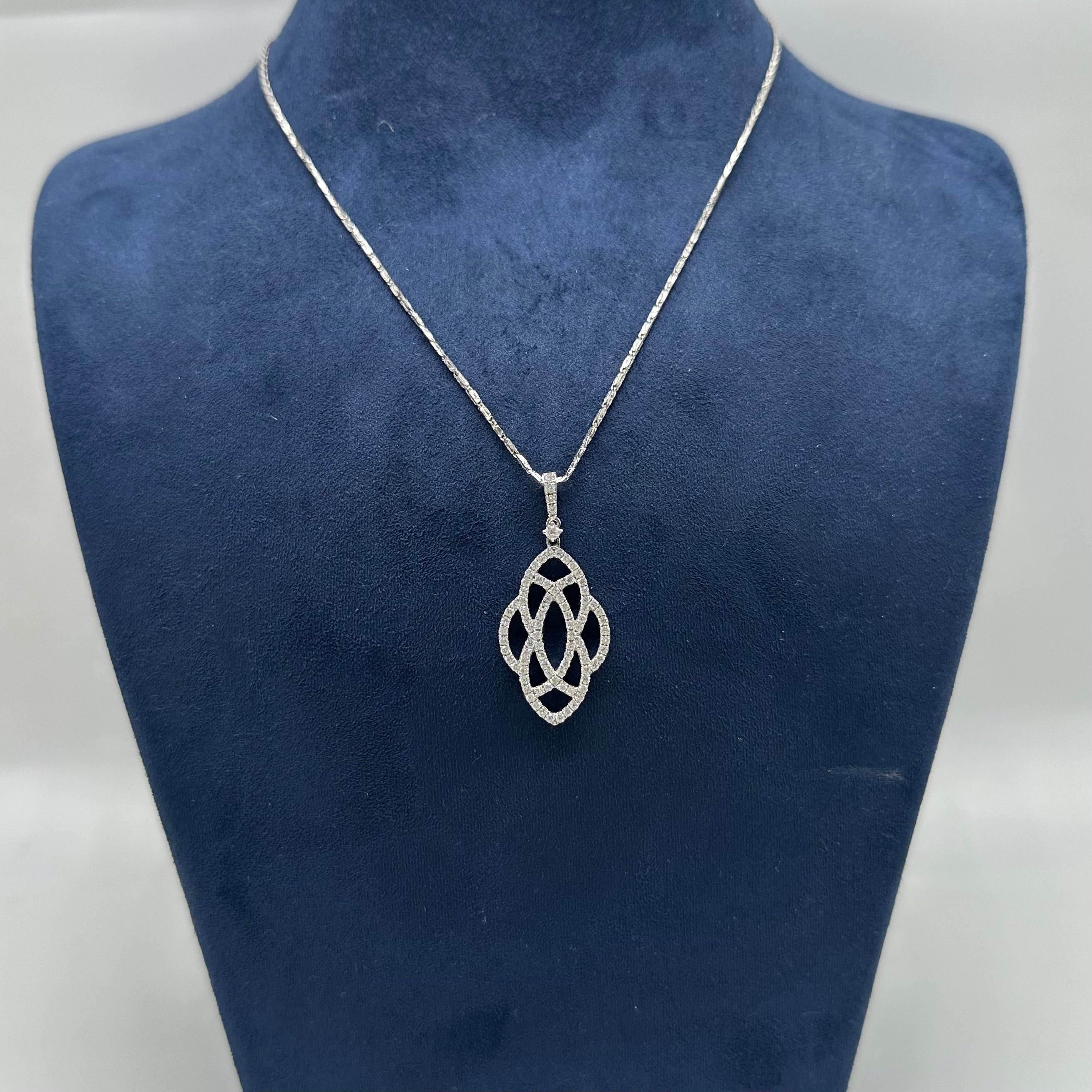 18K White Gold Diamond Necklace – 0.96 CT Diamonds LZT ITJ
