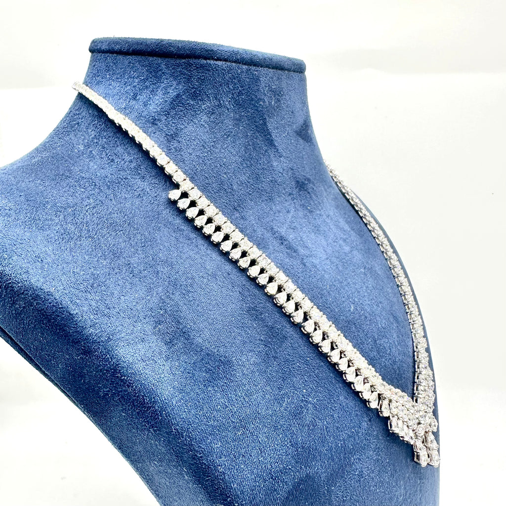 18K White Gold Diamond Statement Necklace – 23.83ct Diamonds DN021 IEJJJ