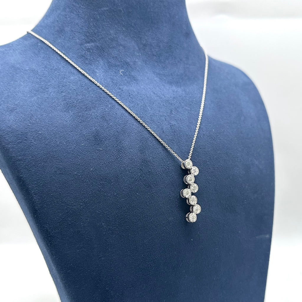 14K White Gold Diamond Necklace – 1.28 CT Diamonds IIJJ