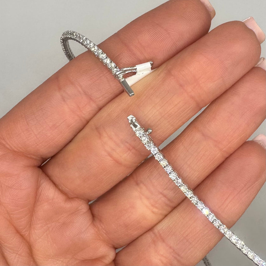 14K White Gold Lab Grown Diamond Tennis Necklace – 7.05 CT Diamonds, 18 Inches DN114 GEJJ